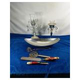 Candle Holders, Simply Designs 14.5" Silver Glass