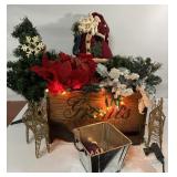 Vintage crate and beautiful Christmas decor-