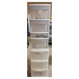 Two Sterilite storage 3-drawer stands - 12in x
