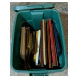 Tote With Lid Full Of Various Sizes Of Picture
