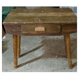 Unique Antique Wooden Table With Drawer Measures