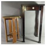 Telephone Stand With Drawer And A Plant Stand