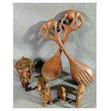 Vintage Wooden Elephant Carvings