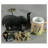Elephant Lot Includes Metal Candle Holder,A