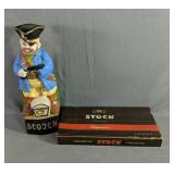 Vintage Ceramic Pirate Liquor Decanter Plus Six