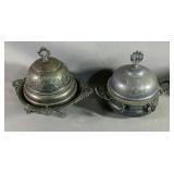 Two Vintage Silverplated Butter Dishes