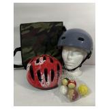 Like New Youth Helmets and shoulder bag