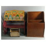Wooden Lot Includes Bills/ Letters/ Misc Holder A