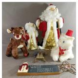 Xmas Lot Includes Santa Tree Top ( Big And Small,