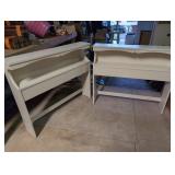 Two Identical White Twin Size Bed Headboards 41in