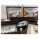 Lovely framed art pieces, new 11in x 14in frame an
