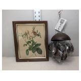 Coconut Wind Chime and PJ Redoute Print 11in x