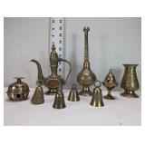 Unique Brass Bells, Teapot, Rosewater Sprinkler,