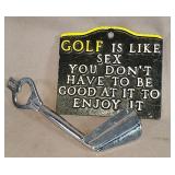Golf Memorabilia Small Wall Hanging Metal Sign