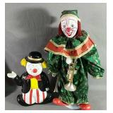 Two Vintage Clowns A 16" Big Top Handcrafted