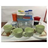 Kitchen accessories, including some Tupperware