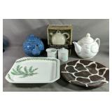 Tea And Cookie Lot Includes Ceramic Teapot Set In