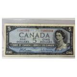 1954 Canada $5 bill