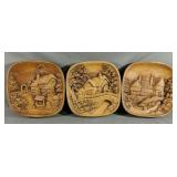 Three Wooden Wall Hanging Cottage Scenery They