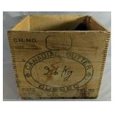 Vintage Wooden Crate Quebec Canadian Butter Brand