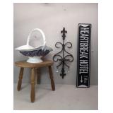 Metal 'Heartbreak Hotel' Sign, Fleur De Lis Wall