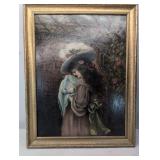 Antique Painting with Inlet Frame Signed '1880',