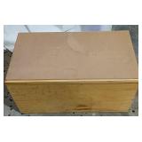 Wooden Box With Lid And Contents