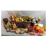 Fall Lot Includes Basket, Flower Pot Metal Candle