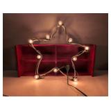 Large 19in Lighted Star and Red Quad Crate