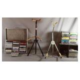 Music Lot Includes Two Vintage Guitar Stands,