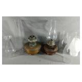 Two Vintage Oil Kerosene Lamps First An Aladdin