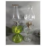Two Vintage Oil/Kerosene Lamps With Chimneys Both