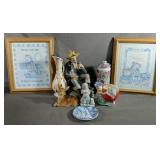 Home Decor Lot Includes Vintage Old Man Smoking A