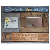 4 Hand Painted Wood Art Pieces