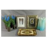 Home Decor Lot Includes Small Serving Tray