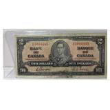 1937 Bank of Canada 2 Dollar bill