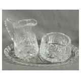 Crystal Pinwheel Set Of Three Sugar, Creamer And