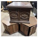 Three vintage side tables - 27-30inD x 21inH-