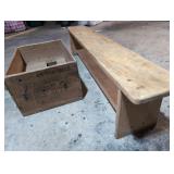 Vintage Red Rose Crate and Bench
