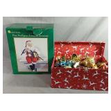 Xmas Lot Includes Sitting Mantel Santa Plus Box
