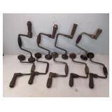 9 Vintage Hand Drills, Bit Brace Hand Crank Tool