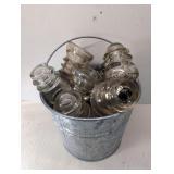 Galvanized Metal Bucket Full of Unsearched Glass