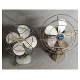 Two Vintage Metal Fans First A Seabreeze Powers