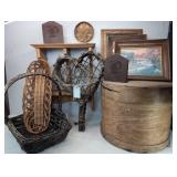 Wood, Wicker and Wall Hangings incl. Wooden Drum