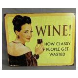 Vintage Style Metal Wine Sign Measures