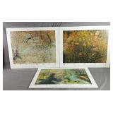Three Plaques Of Riverbank In Springtime (