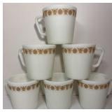 Vintage Pyrex Milk Glass Butterfly Gold Coffee