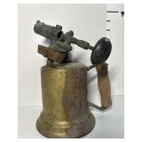 Antique blow torch with wood handle
