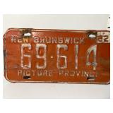 New Brunswick ï¿½62 Picture Province license plate