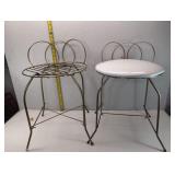 Two Vintage Stools, Measure 22" Tall